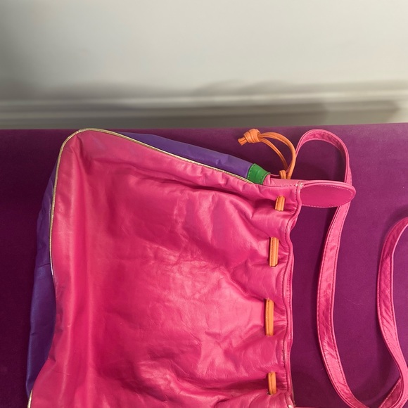 Jeweled Colorblock 80s drawstring/crossbody bag - Picture 4 of 5